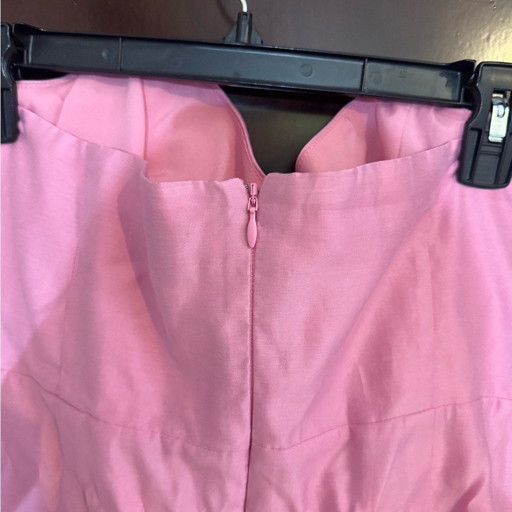 Pink Strapless Ruffled Mini Dress - Picture 6 of 8